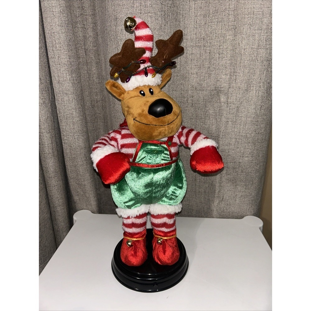 VINTAGE RARE CHRISTMAS ANIMATED REINDEER BATTERY OPERATED CHRISTMAS‎ Gemmy Dance